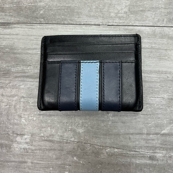 Coach Black, Navy & Blue Front Pocket Wallet - Picture 2 of 4